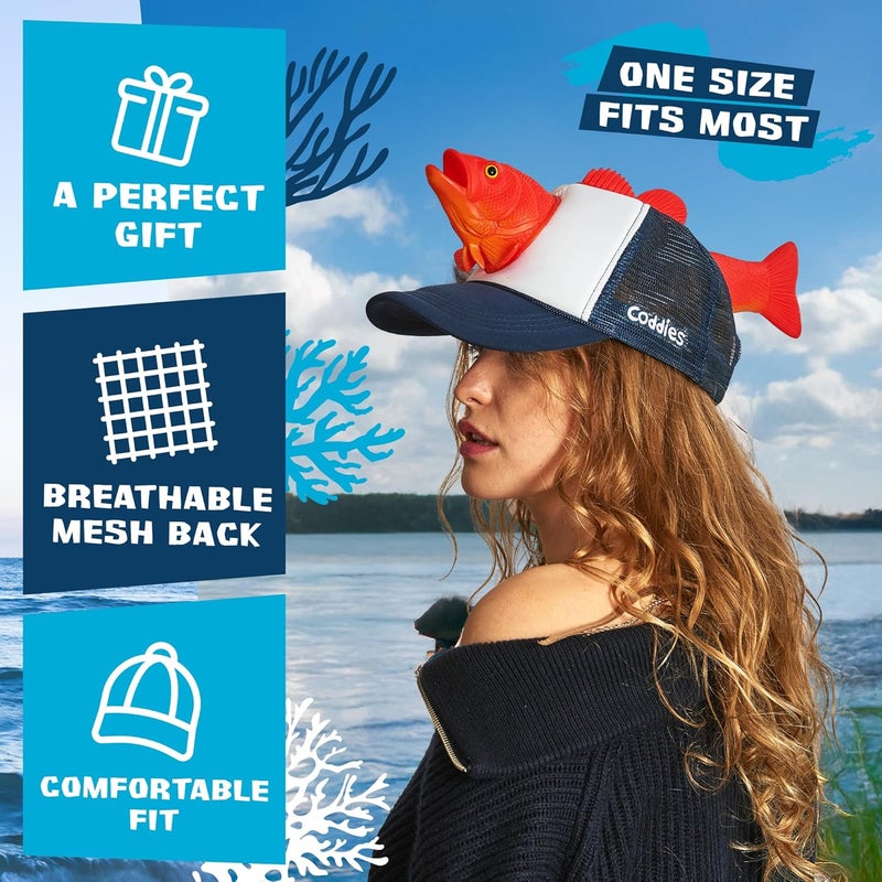 Coddies Bass Fish Hat - Hilarious Novelty Bass Fishing Hat, Perfect Gag Fishing Gift for Anglers, Dads & Fish Enthusiasts - Image 3